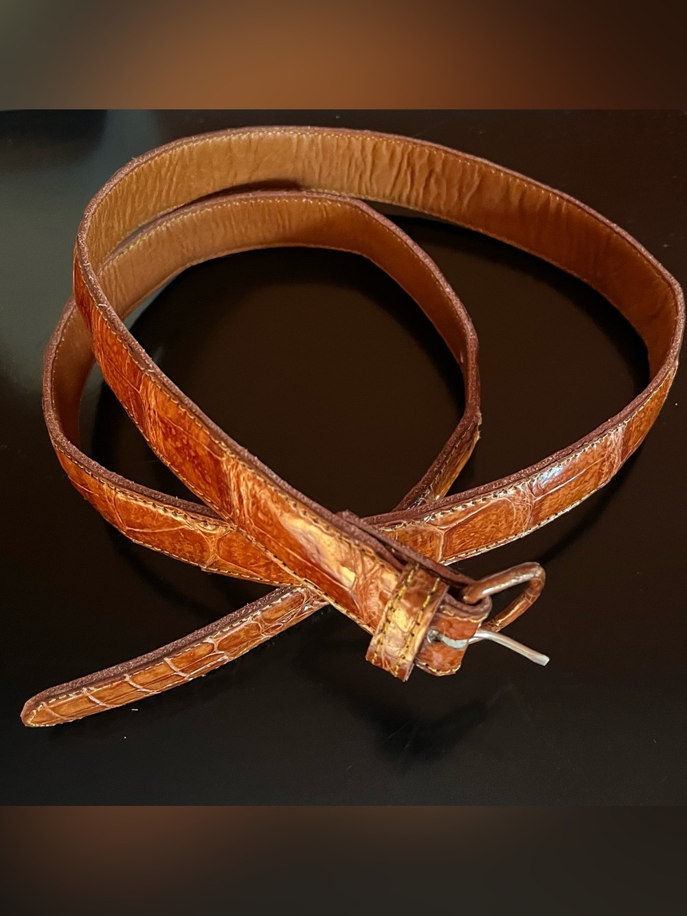 Cognac Cayman Men's Leather Belt